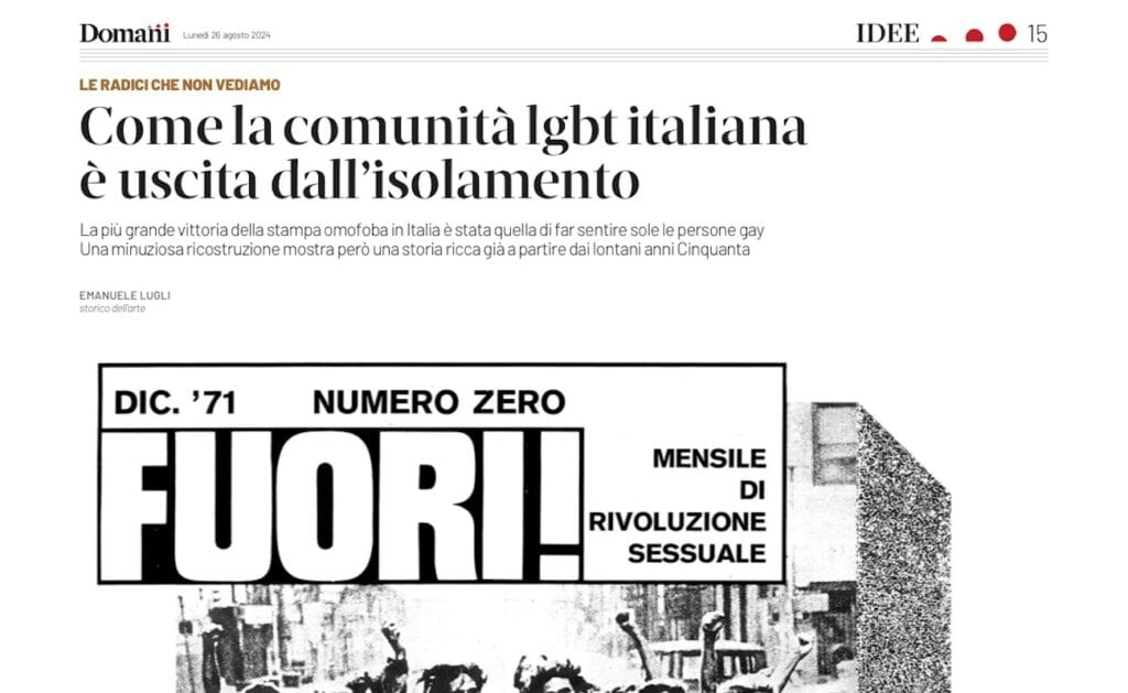 Come la comunità lgbt italiana è uscita dall’isolamento