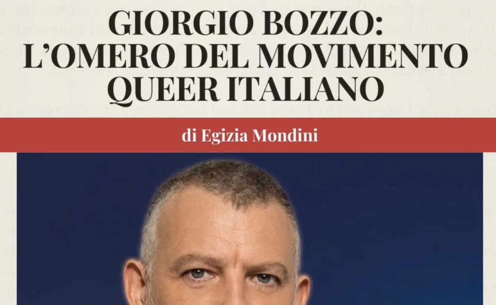 Giorgio Bozzo: l’Omero del movimento queer italiano