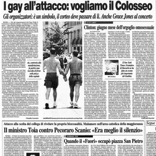 Articolo Corriere sul World Pride del 2000 a Roma